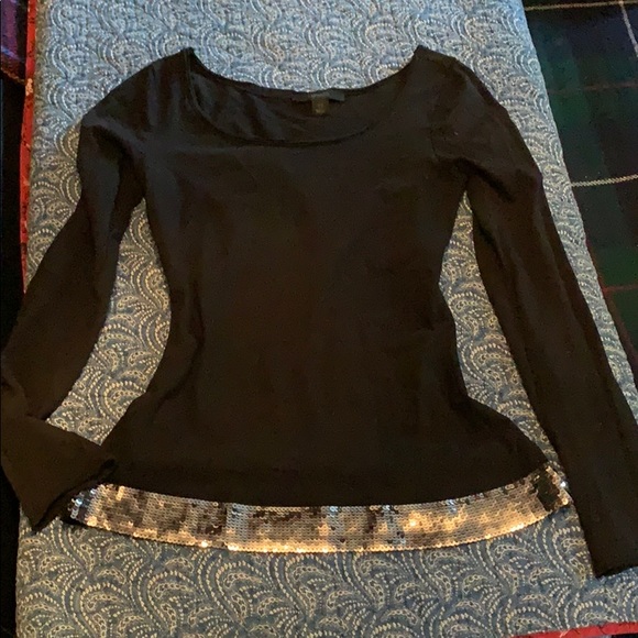 Black long sleeve top with bling - Picture 1 of 6